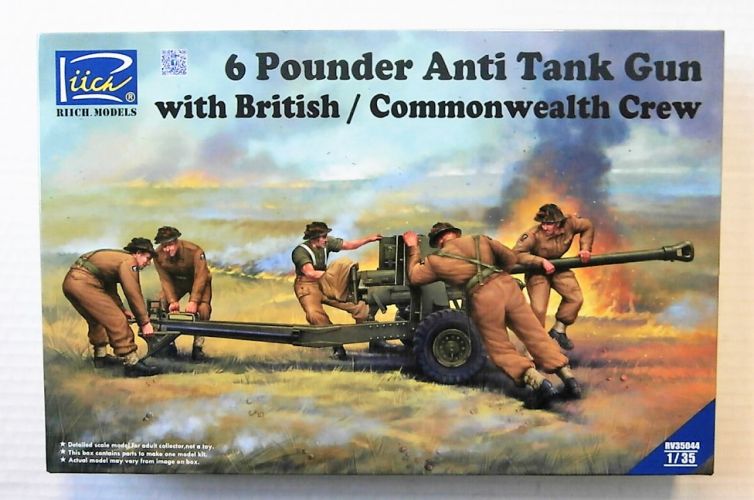 RIICH 1/35 35044 6 POUNDER ANTI-TANK GUN WITH BRITISH/COMMONWEALTH CREW