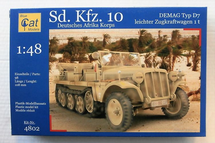BLUE CAT MODELS 1/48 4802 DEUTSCHES AFRIKA KORPS Sd.Kfz.10 DEMAG TYPE D7