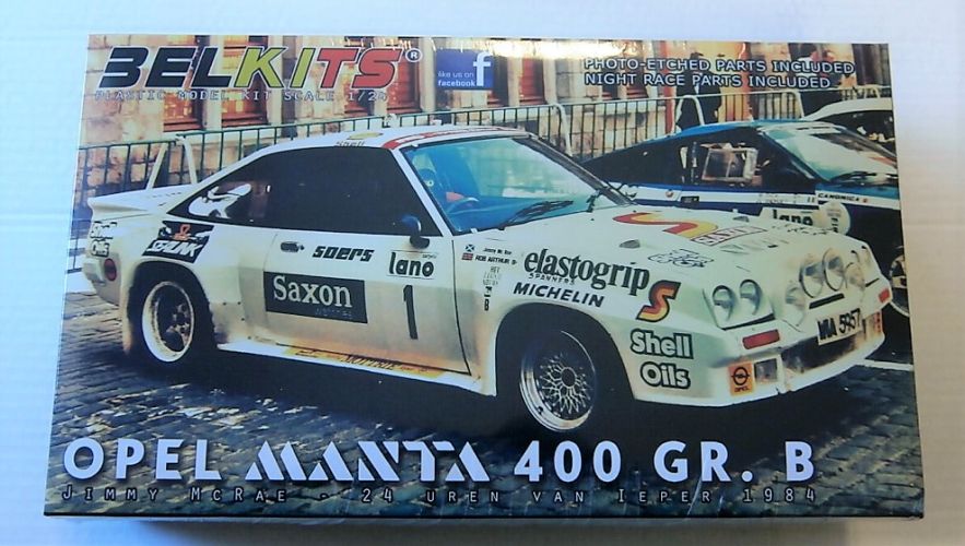 BELKITS 1/24 BEL-009 OPEL MANTA 400 GR.B JIMMY MCRAE 24 UREN VAN IEPER 1984