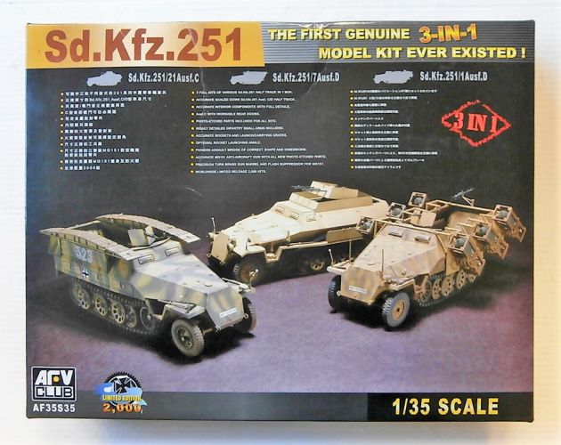 AFV CLUB 1/35 35S35 SD.KFZ.251 - 21AUSF.C/ 7AUSF.D/ 1AUSF.D 3 IN 1  UK SALE ONLY 