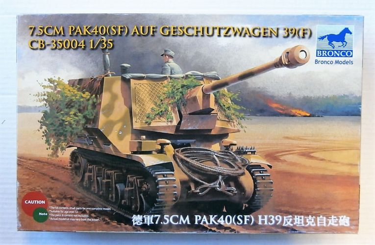 BRONCO 1/35 35004 7.5CM PAK 40 SF  UAF GESCHUTZWAGEN 39 F 