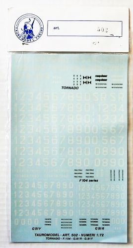 TAURO 1/72 2251. 502 TORNADO/ F-104/ G.91R/ G.91Y SERIAL AND CONSTRUCTION NUMBERS