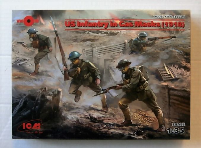 ICM 1/35 35704 US INFANTRY IN GAS MASKS 1918