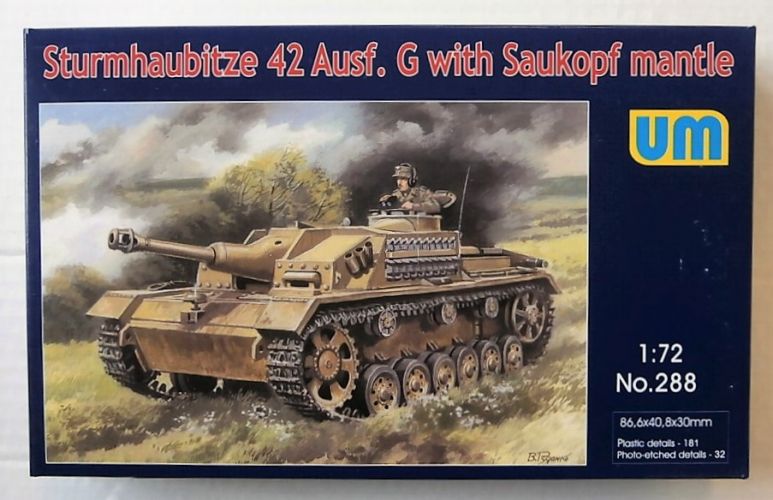 UNIMODEL 1/72 288 STURMHAUBITZE 42 Ausf.G WITH SAUKOPF MANTLE