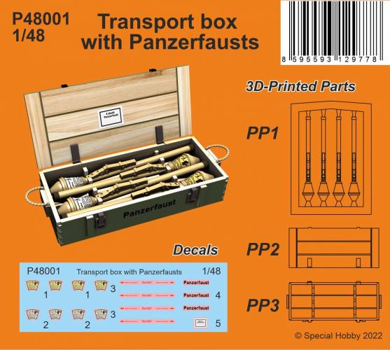 CMK 1/48 48001 TRANSPORT BOX WITH PANZERFAUSTS