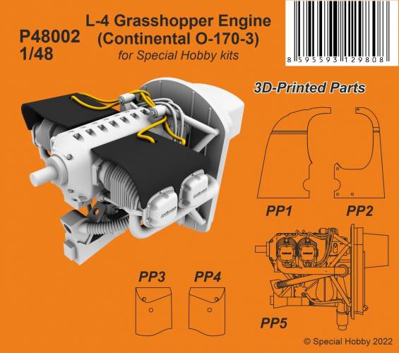 CMK 1/48 48002 L-4 GRASSHOPPER ENGINE  CONTINENTAL O-170-3 