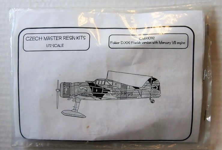 CZECH MASTER RESIN 1/72 1092 FOKKER D.XXI FINNISH VERSION WITH MERCURY VII ENGINE