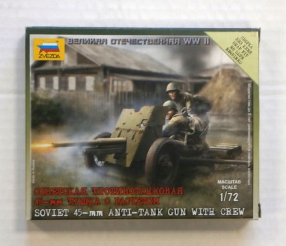 ZVEZDA 1/72 6112 SOVIET 45-mm ANTI-TANK GUN WITH CREW