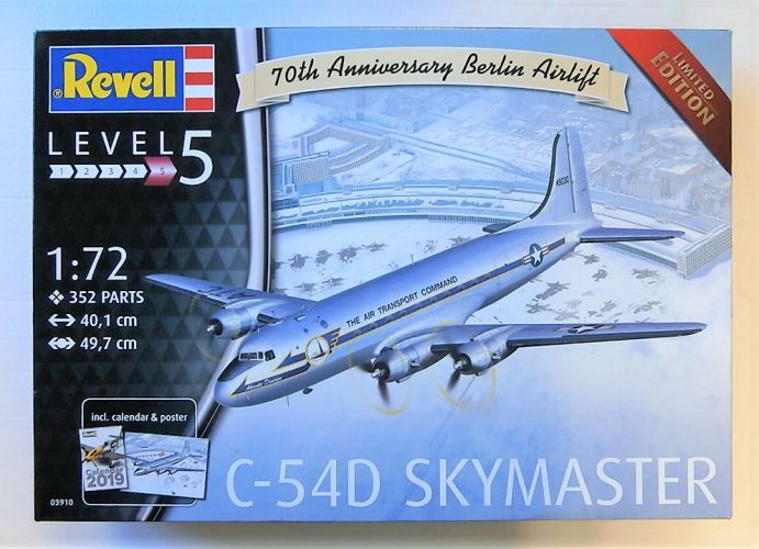 REVELL 1/72 03910 C-54D SKYMASTER 70TH ANNIVERSARY BERLIN AIRLIFT  UK SALE ONLY 