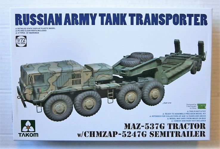 TAKOM 1/72 5004 MAZ-537G TRACTOR WITH CHMZAP-5247G SEMI-TRAILER RUSSIAN ARMY