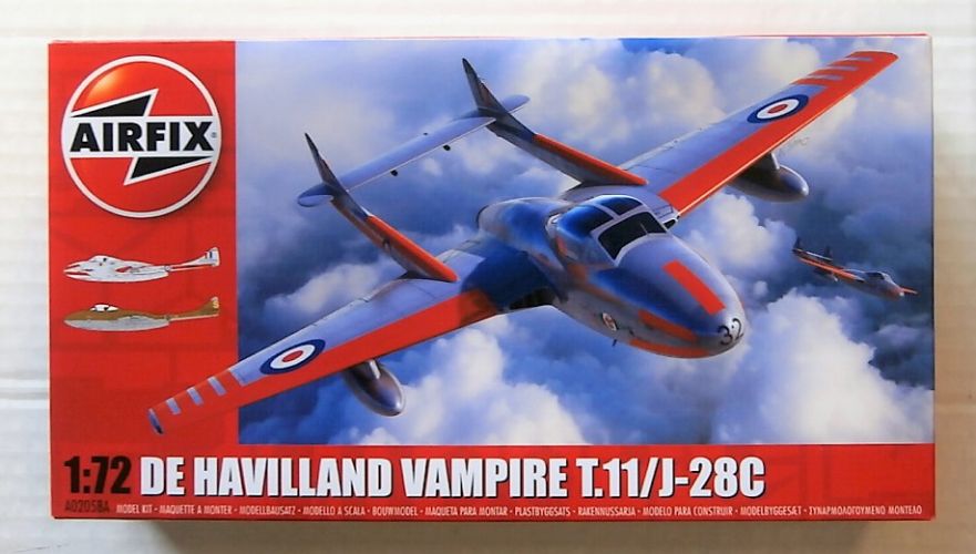 AIRFIX 1/72 02058A DE HAVILLAND VAMPIRE T.11/J-28C