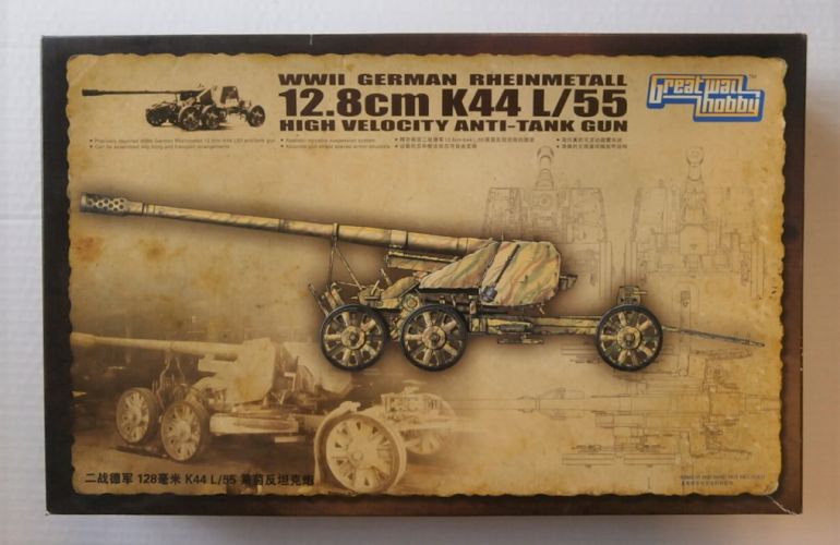 GREATWALL HOBBY 1/35 L3523 WWII GERMAN RHEINMETALL 12.8cm K44 L/55 HIGH VELOCITY ANTI-TANK GUN