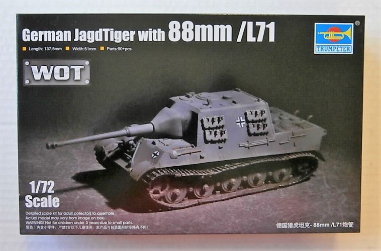 TRUMPETER 1/72 07166 GERMAN JAGDTIGER WITH 88mm /L71