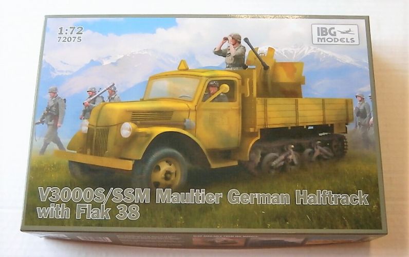 IBG MODELS 1/72 72075 V3000S/SSM MAULTIER GERMAN HALFTRACK WITH FLAK 38