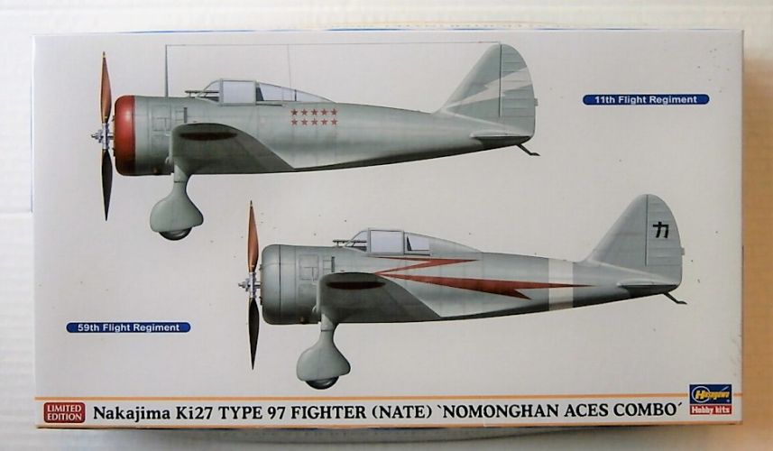 HASEGAWA 1/72 02038 NAKAJIMA KI27 TYPE 97 FIGHTER  NATE  NOMONGHAN ACES COMBO