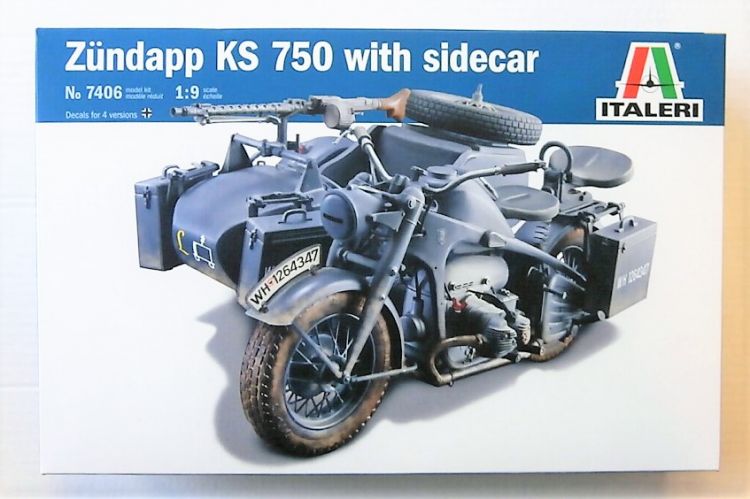 ITALERI 1/9 7406 ZUNDAPP KS 750 WITH SIDECAR