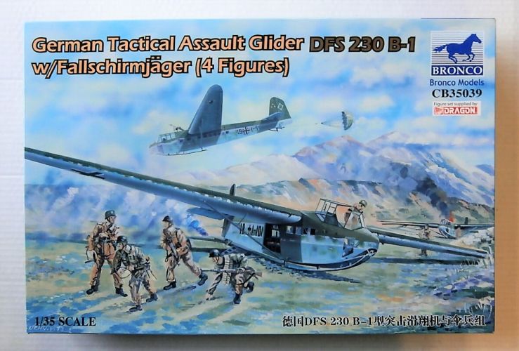 BRONCO 1/35 35039 GERMAN TACTICAL ASSAULT GLIDER DFS 230 B-1 W/FALLSCHRIMJAGER