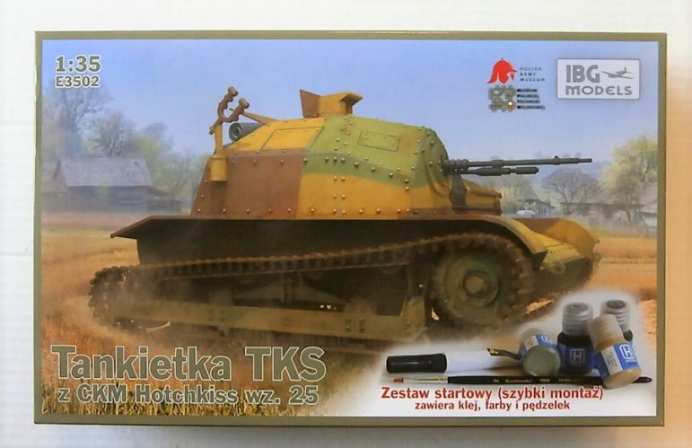 IBG MODELS 1/35 E3502 TKS POLISH TANKIETKA WITH MACHINE GUN WITH PAINT SET