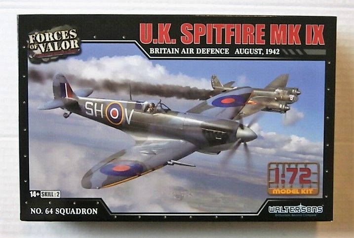 FORCES OF VALOR 1/72 873009A U.K. SPITFIRE MK.IX AUGUST 1942 NO.64 SQUADRON