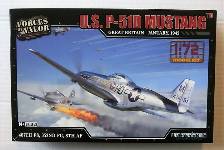 FORCES OF VALOR 1/72 873010A U.S. P-51D MUSTANG GREAT BRITAIN JAN 1945 487TH/ 352ND FG/ 8TH AF