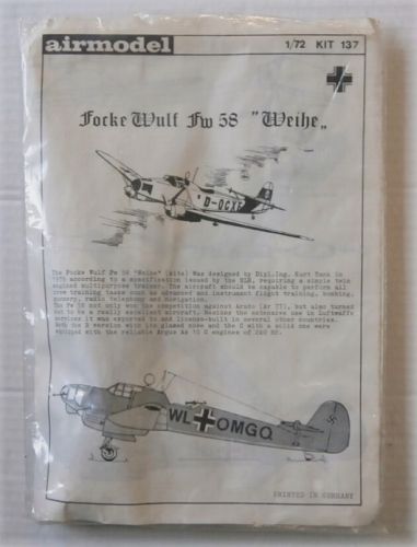 AIRMODEL 1/72 137 FOCKE WULF FW58 WEIHE 