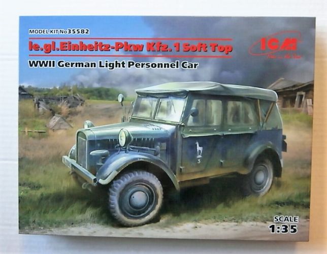 ICM 1/35 35582 LE.GL.EINHEITZ-PKW KFZ.1 SOFT TOP WWII GERMAN LIGHT PERSONNEL CAR