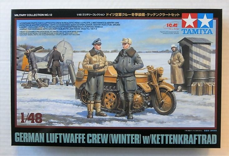 TAMIYA 1/48 32412 GERMAN LUFTWAFFE CREW  WINTER  WITH KETTENKRAFTRAD