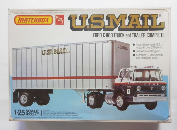 MATCHBOX 1/25 PK-8402 U.S.MAIL FORD C-900 TRUCK AND TRAILER COMPLETE