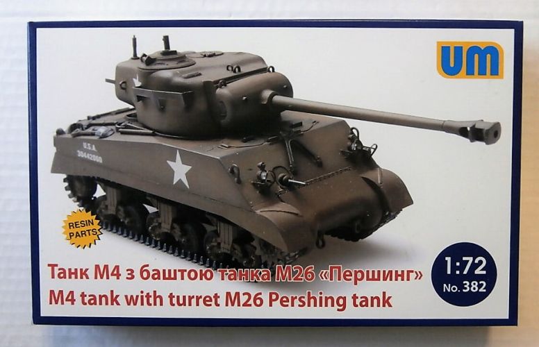 UNIMODEL 1/72 382 M4 TANK WITH TURRET M26 PERSHING TANK