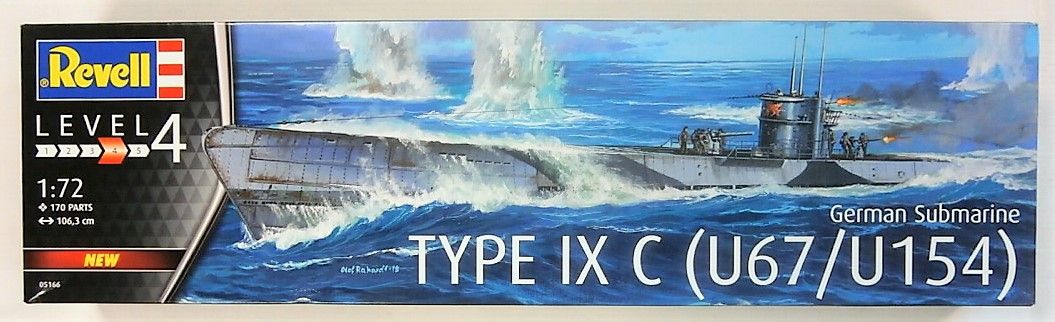 REVELL 1/72 05166 GERMAN SUBMARINE TYPE IXC U67/U154  UK SALE ONLY 