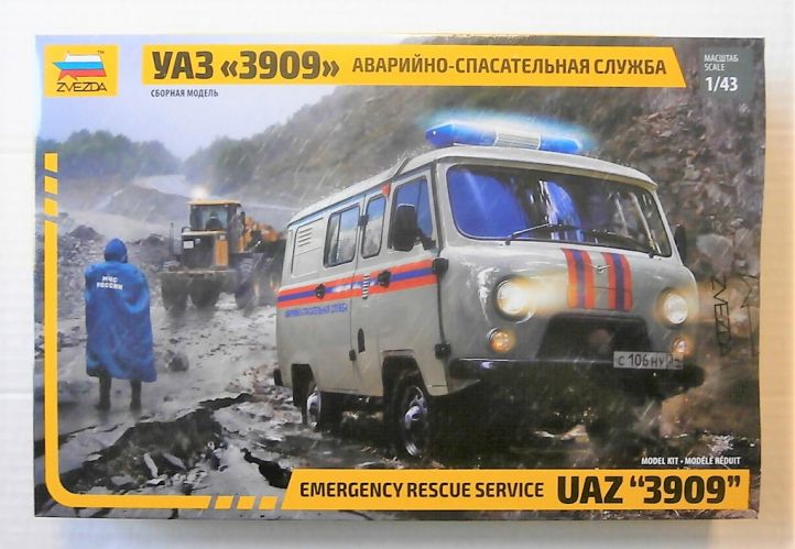 ZVEZDA 1/43 43002 UAZ 3909 EMERGENCY RESCUE SERVICE