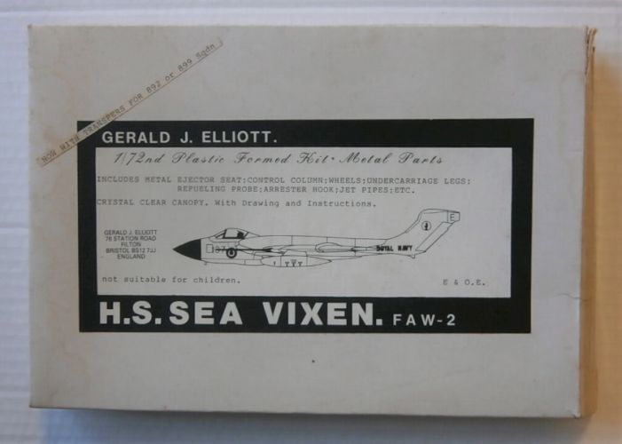 GERALD J ELLIOTT 1/72 H.S. SEA VIXEN FAW2