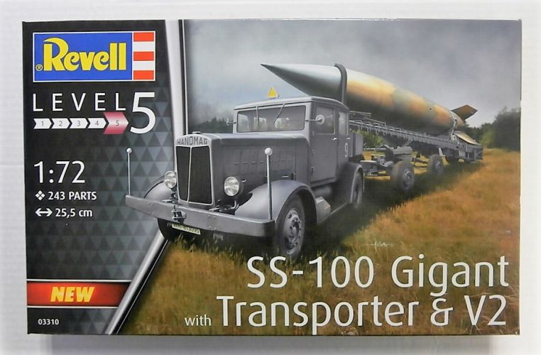 REVELL 1/72 03310 SS-100 GIGANT WITH TRANSPORTER AND V2