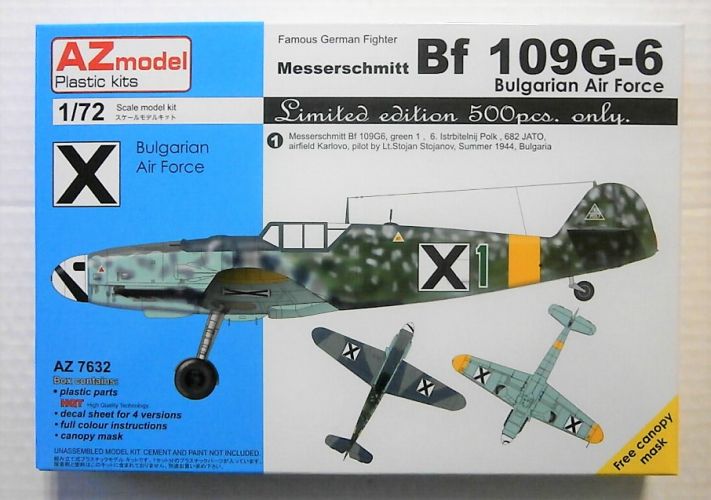 AZ MODEL 1/72 7632 MESSERSCHMITT BF109G-2 BULGARIAN AIR FORCE