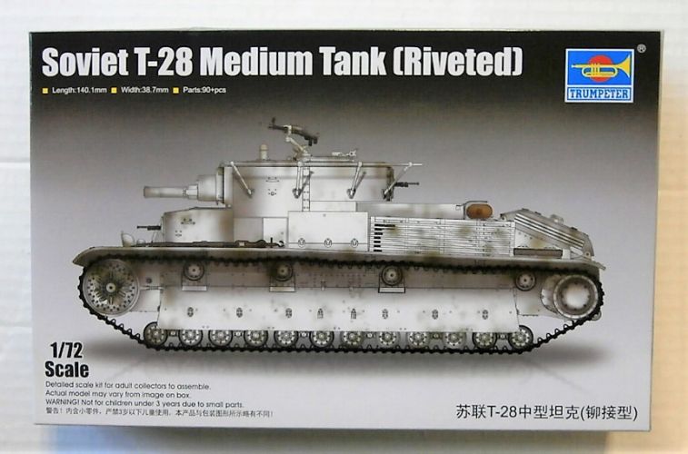 TRUMPETER 1/72 07151 SOVIET T-28 MEDIUM TANK  RIVETED 