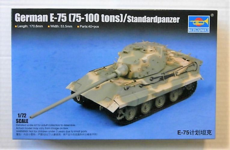 TRUMPETER 1/72 07125 GERMAN E-75  75-100 TONS  STANDARDPANZER