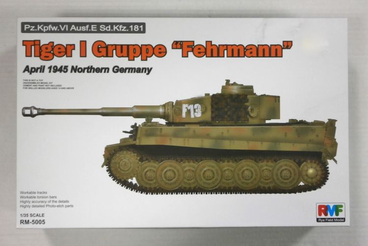 RYE FIELD MODEL 1/35 5005 TIGER I GRUPPE FEHRMANN Pz.Kpfw.VI Ausf.E Sd.Kfz.181 APRIL 1945 NORTHERN GERMANY