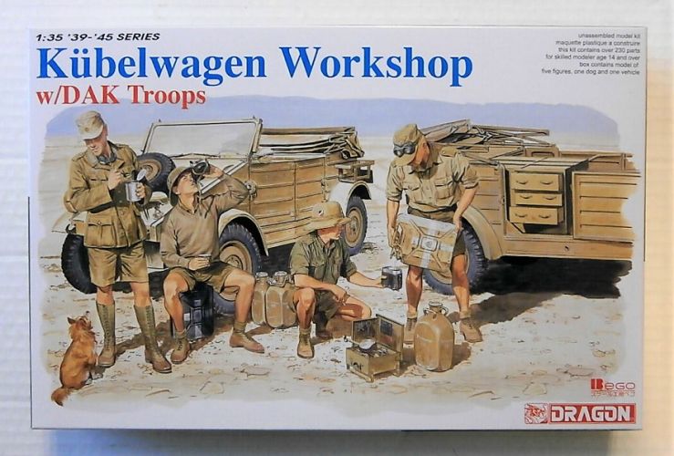 DRAGON 1/35 6338 KUBELWAGEN WORKSHOP W/ DAK TROOPS