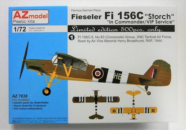 AZ MODEL 1/72 7638 FIESELER FI 156C STORCH IN COMMANDER/ VIP SERVICE