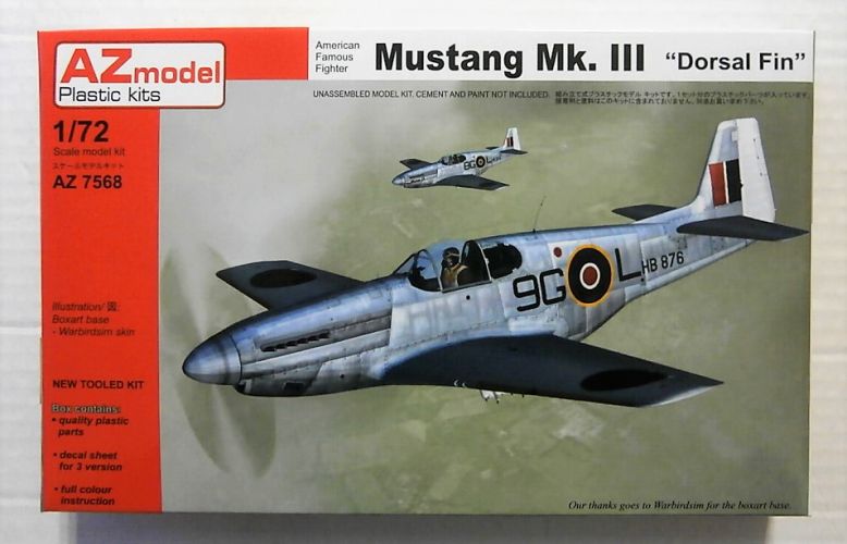 AZ MODEL 1/72 7568 MUSTANG Mk.III - DORSAL FIN