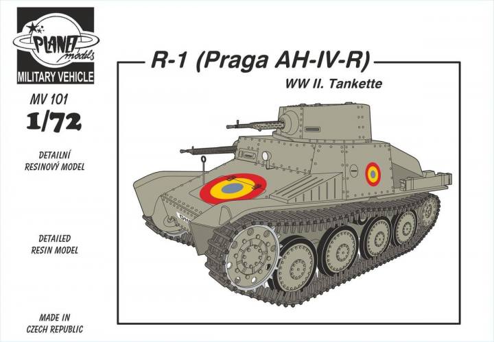PLANET MODELS 1/72 MV101 R-1  PRAGA AH-IV-R  WWII TANKETTE