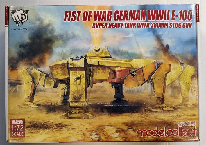 MODELCOLLECT 1/72 72151 FIST OF WAR GERMAN WWII E100 SUPER HEAVY TANK WITH 380MM STUG GUN