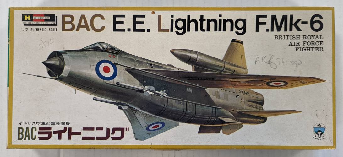 HASEGAWA 1/72 019 BAC E.E. LIGHTNING F.Mk-6 BRITISH ROYAL AIR FORCE FIGHTER 