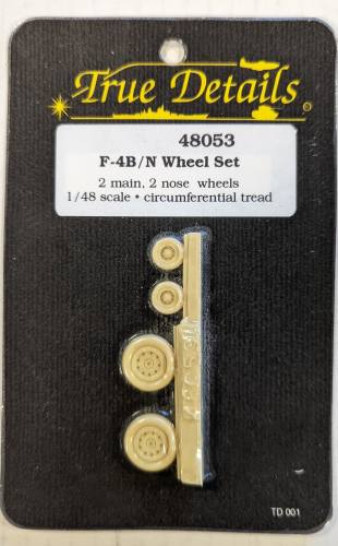 TRUE DETAILS 1/48 48053 F-4B/N WHEEL SET 2 MAIN/2 NOSE WHEELS 