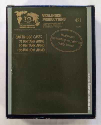 VERLINDEN PRODUCTIONS 1/35 421 CARTRIDGE CASES  75MM 90MM TANK   105MM HOWITZER 