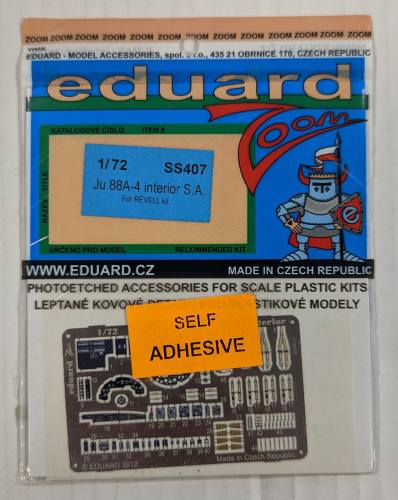 EDUARD 1/72 SS407 JU 88A-4 INTERIOR S.A. FOR REVELL KIT 