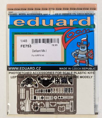 EDUARD 1/48 FE753 DEFIANT MK.I FOR AIRFIX KIT 