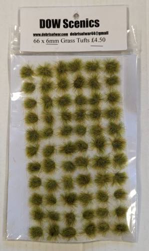 DEBRIS OF WAR  DOW SCENICS 66 X 6MM GRASS TUFTS  LIGHT 