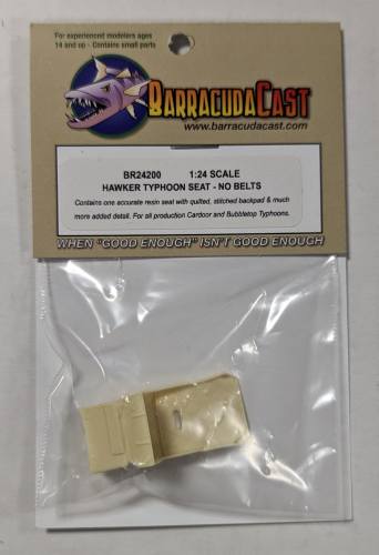 BARRACUDACAST 1/24 24200 HAWKER TYPHOON SEAT - NO BELTS 