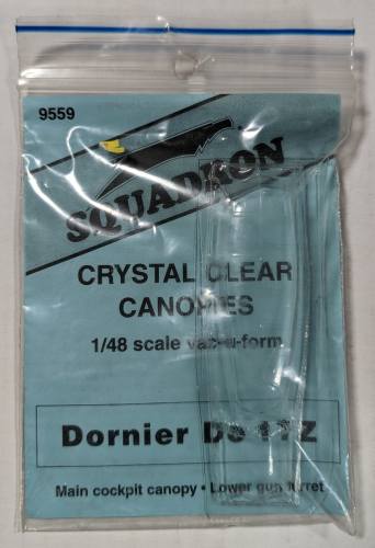SQUADRON PRODUCTS  1/48 9559 CRYSTAL CLEAR CANOPIES DORNIER DO 17Z